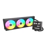 Кулер с водяным охлаждением, Cougar, Poseidon Vistek Pro ARGB 360, Intel 1851/1700/1200/115х и AMD AM5/AM4, 3*120мм Unity ARGB, 700-2500 RPM±10%, 78,2CFM, 38 dB(A), Чёрный