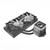 Кулер с водяным охлаждением, Cougar, Helor 240, Intel 20хх/1366/1200/115х и AMD AM4/AM3+, 2*120мм ARGB, 600-1800 RPM±10%, 78.4CFM, ≤37.1 dB(A), Чёрный