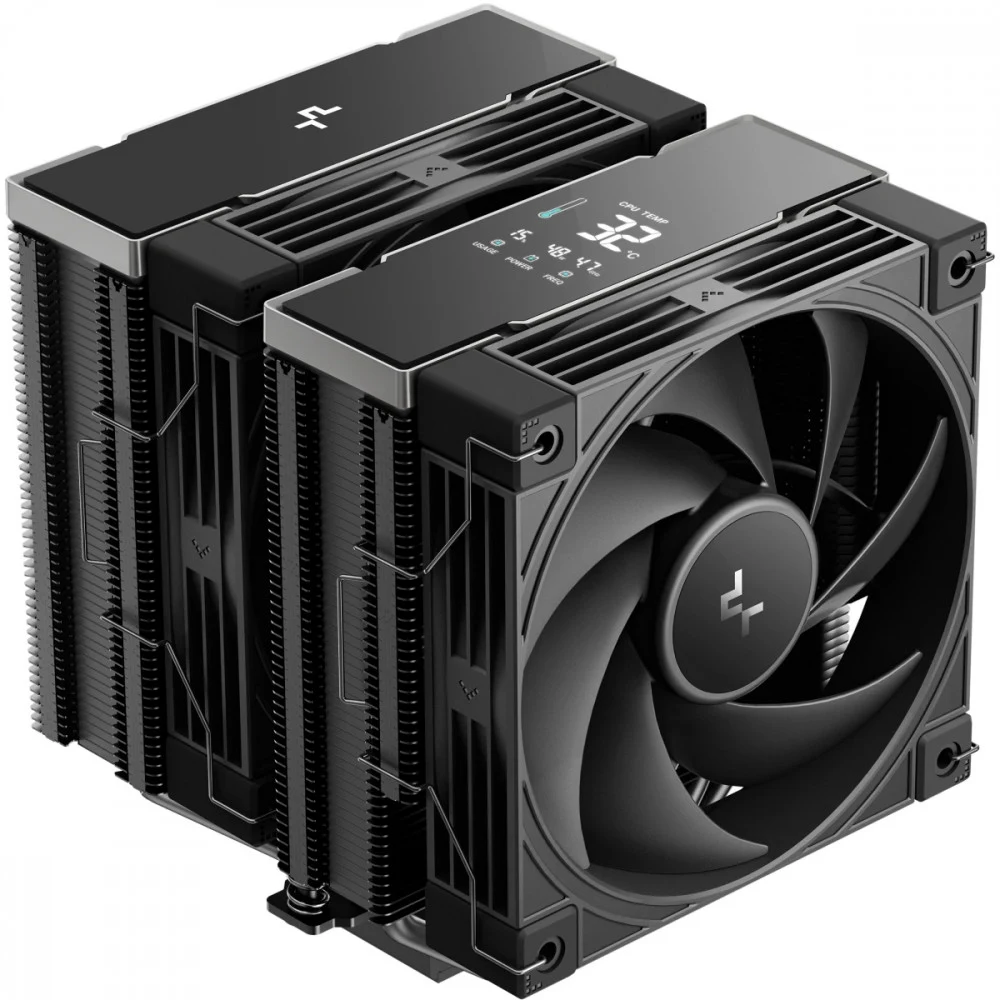 Кулер для процессора, Deepcool, AK620 G2 Digital NYX R-AK620G2-BKNNMN-GJD-1, Intel 1851/1700/1200/115х и AMD AM5/AM4, 300W, 2*120мм, 2000±10%/об/м, 57.76 CFM, 28.87 dB(A), 4pin, 125х144х159мм, Черны