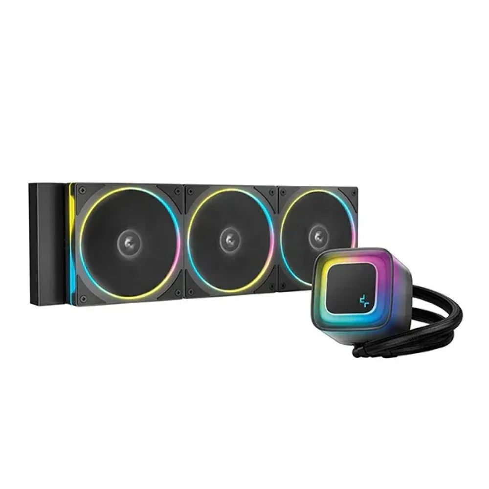 Кулер с водяным охлаждением, Deepcool, LE360 PRO R-LE360PRO-BKAMMC-G-1, Intel 1851/1700/1200/115х и AMD AM5/AM4/, TDP 300W, 3*120мм FL12 SE ARGB, 400-2400 RPM±10%, 66.23CFM, 37.7 dB(A), Черный