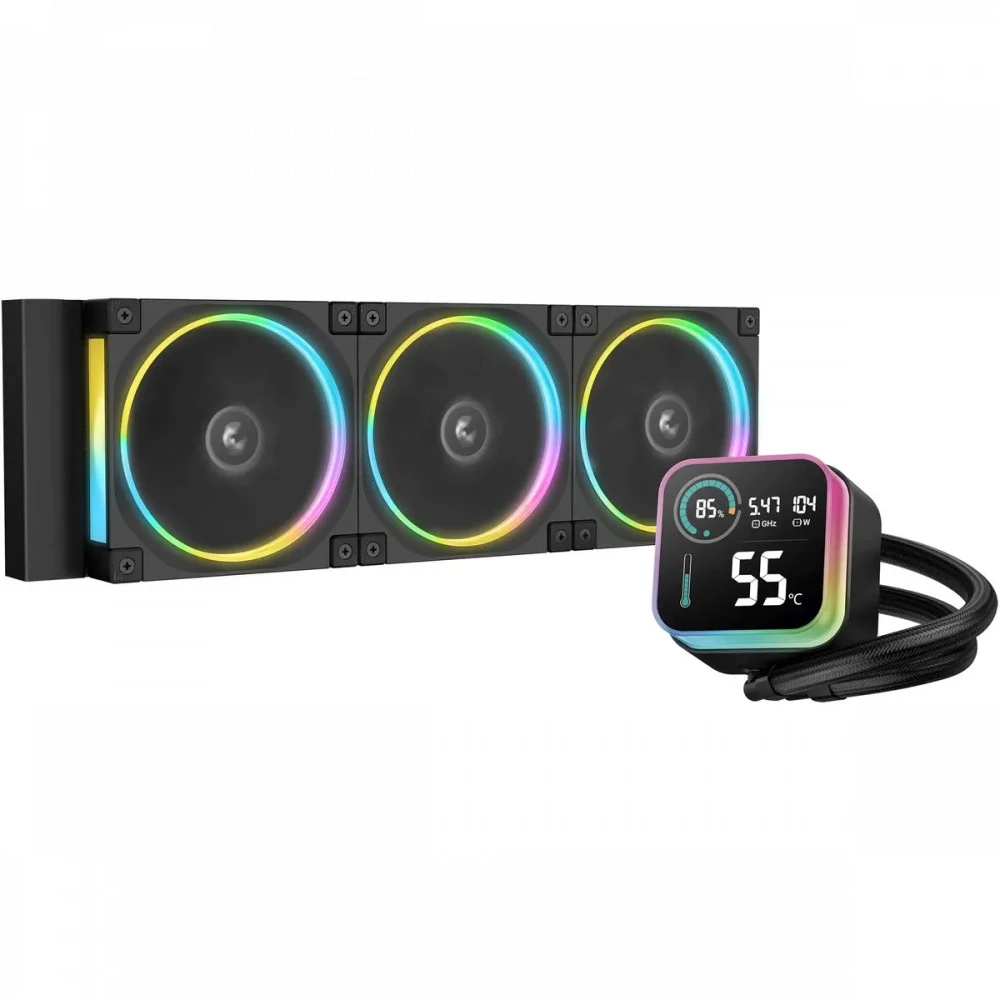 Кулер с водяным охлаждением, Deepcool, LQ360 ULTRA ARGB R-LQ360-BKASMC-G-1, Intel 1851/1700/1200/115х и AMD AM5/AM4/, TDP 300W, 3*120мм FL12 ARGB, 500-2150 RPM±10%, 55CFM, 32 dB(A), Чёрный