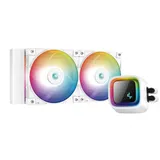 Кулер с водяным охлаждением, Deepcool, LS520 WH R-LS520-WHAMNT-G-1, Intel 20хх/1700/1200/115х и AMD TRX4/TR4/AM5/AM4/, TDP 280W, 2*120мм FC120 A-RGB, 500-2250 RPM±10%, 85,85CFM, ≤32,9 dB(A), Белый