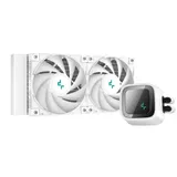 Кулер с водяным охлаждением, Deepcool, LS520 WH R-LS520-WHAMNT-G-1, Intel 20хх/1700/1200/115х и AMD TRX4/TR4/AM5/AM4/, TDP 280W, 2*120мм FC120 A-RGB, 500-2250 RPM±10%, 85,85CFM, ≤32,9 dB(A), Белый