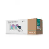 Кулер с водяным охлаждением, Deepcool, LT240 WH ARGB R-LT240-WHAMNC-G-1, Intel 1700/1200/115х и AMD AM5/AM4/, TDP 300W, 2*120мм FD12 ARGB, 600-2400RPM±10%, 72,04CFM, 38,71 dB(A), Белый