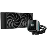 Кулер с водяным охлаждением, Deepcool, MYSTIQUE 240 R-LX550-BKDSNC-G-1, Intel 1700/1200/115х и AMD AM5/AM4/, TDP 250W, 2*120мм FT12 SE, 500-2150 RPM±10%, 72,45CFM, 36,49 dB(A), Чёрный