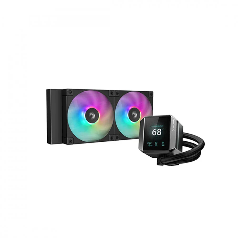 Кулер с водяным охлаждением, Deepcool, MYSTIQUE 240 ARGB R-LX550-BKADSNC-G-1, Intel 1700/1200/115х и AMD AM5/AM4/, TDP 250W, 2*120мм FD12 ARGB PWM, 600-2400 RPM±10%, 72,04CFM, 38,71 dB(A), Чёрный