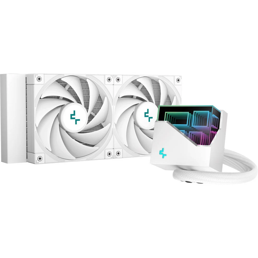 Кулер с водяным охлаждением, Deepcool, LT520 WH R-LT520-WHAMNF-G-1, Intel 20хх/1700/1200/115х и AMD TRX4/TR4/AM5/AM4/, TDP 280W, 2*120мм FK120, 500-2250 RPM±10%, 85,85CFM, 32,9 dB(A), Белый