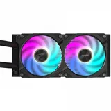 Кулер для процессора, Gigabyte, GP-AORUS WATERFORCE X II 240 (4719331553944), Intel 115x, 1200, 1700, AMD TR4, AM5, AM4, sTR5, 2*120мм ARGB вентилятора, 800~2400 об/мин +/-10%, Воздушный поток 72 фу