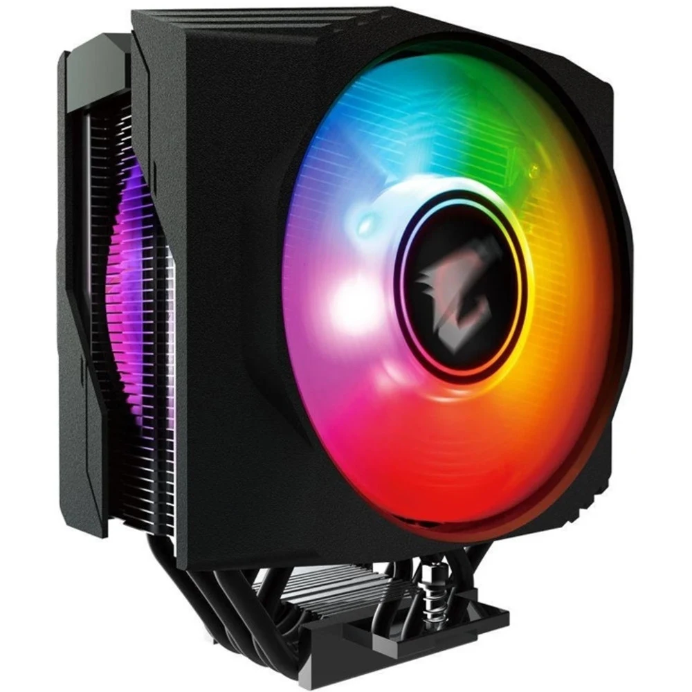Кулер для процессора, Gigabyte, ATC800 COOLER (4719331551278), Intel 2066, 2011, 1366, 115x, 1200, 1700, AM4, 2*120мм RGB вентилятора, 600-2000 об/мин, Воздушный поток 14.05-51.70 фут/мин, Чёрный