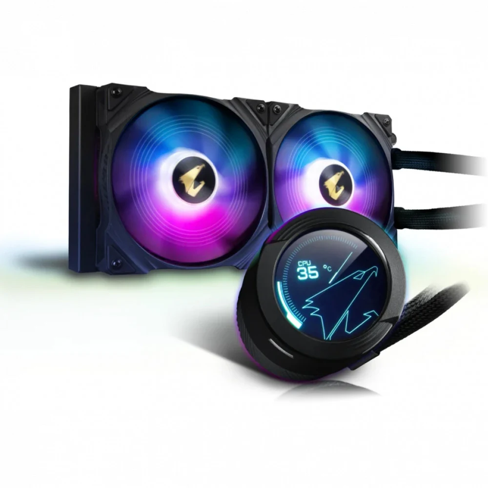 СЖО Gigabyte Aorus Waterforce X 280, S115X/1366/1700/2011/2066/AM4/TR4, 2x14cm,4pin+SATA,2500rpm
