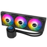 Кулер с водяным охлаждением, Huntkey, GX360R Atlas Shark Black, Intel 20хх/1851/1700/1200/115х и AMD AM5/AM4/, TDP 300W, 3*120мм ARGB, 800-2000RPM±10%, 78CFM, 32 dB(A), Чёрный