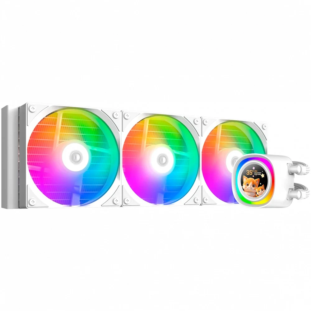 Вентилятор для процессора ID-COOLING FX360 LCD WHITE (жидк. охл., 3x120mm, Al, PWM 2000 rpm, 27.2 dB, 4 pin, 350Wt, LCD) (FX360 LCD WHITE)