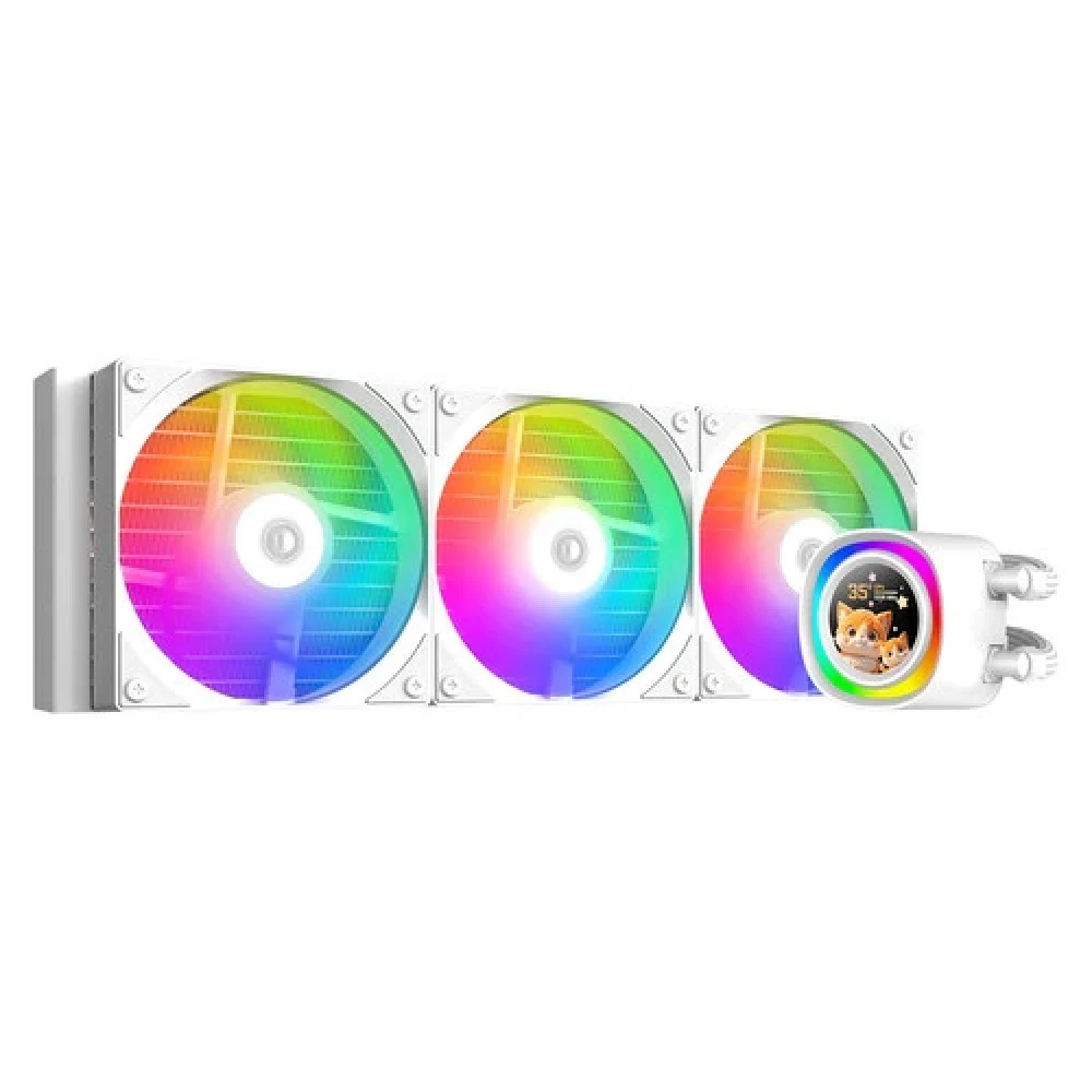 СЖО ID-Cooling FX360 LCD White, S115X/1200/1700/1851/AM4/AM5, 350W, 3x12cm,3+4pin,300+2000rpm,27.2dB