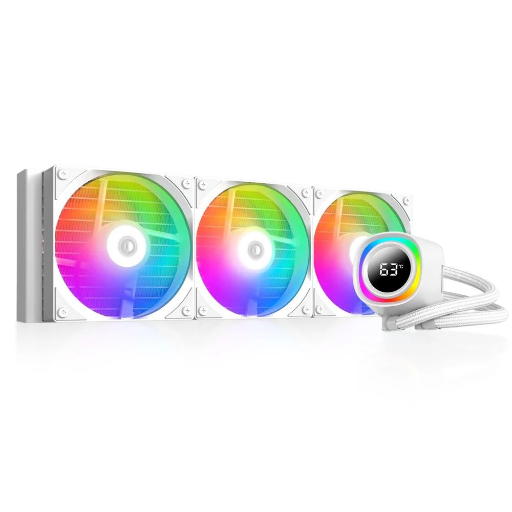 СЖО ID-Cooling FX360 TD White, LGA115X/1200/1700/1851/AM4/AM5,350W,3x12cm,3+4pin,Al+Cu,300-2000rpm