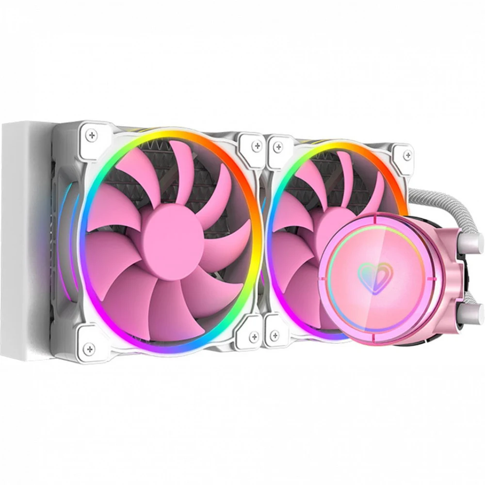 СЖО ID-Cooling Pinkflow 240 ARGB, S115X/2011/2066/AM4/TR4, 250W,2x12cm,3+4pin+SATA,2000rpm,33.5dB