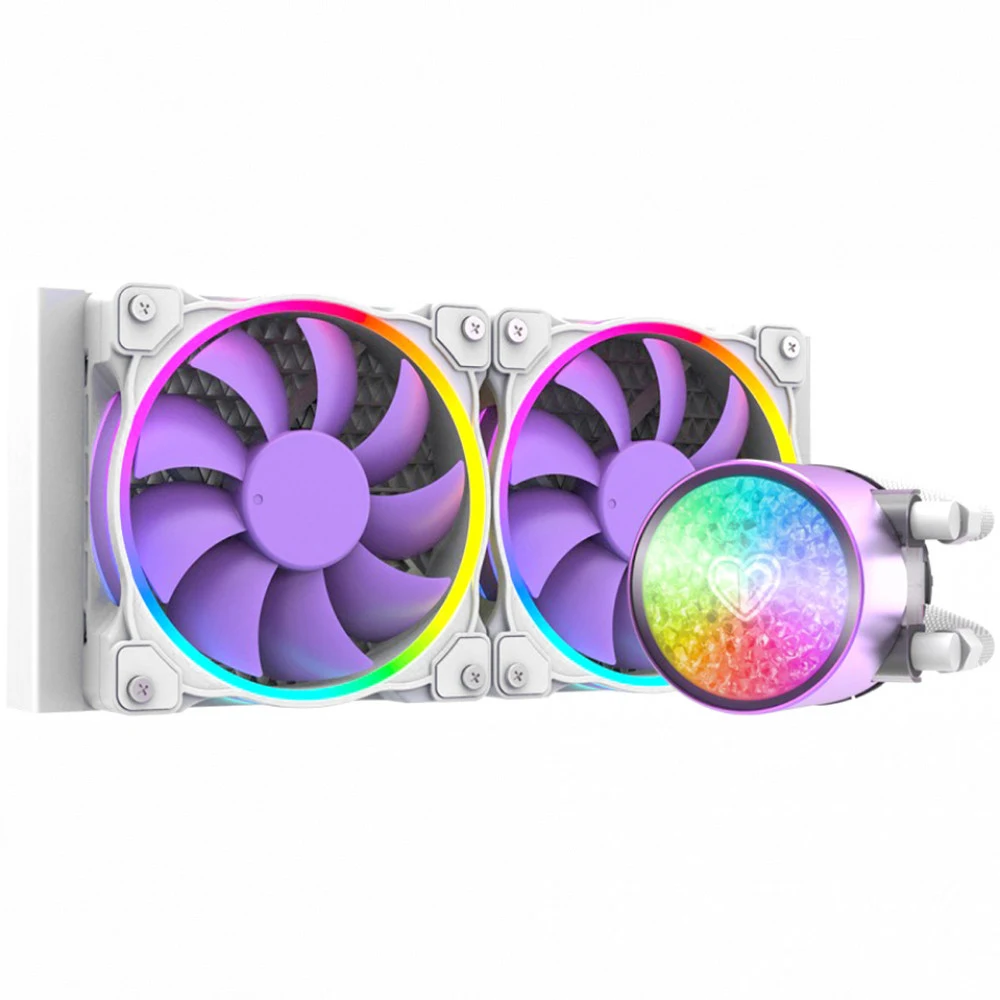 СЖО ID-Cooling Pinkflow 240 Diamond Purple, S115X/1700/2011/2066/AM4, 250W,2x12cm,4pin+SATA,2000rpm