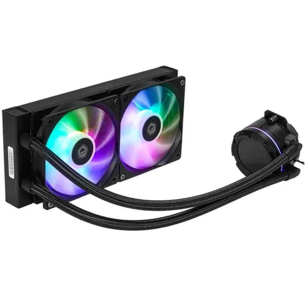 Вентилятор для процессора ID-COOLING SL240 XE Black (жидк. охл., 2х120mm, Al, PWM 2500 rpm, 35.2 dB, 4 pin/5V 3 pin ARGB, 300Wt, LCD) (SL240 XE)