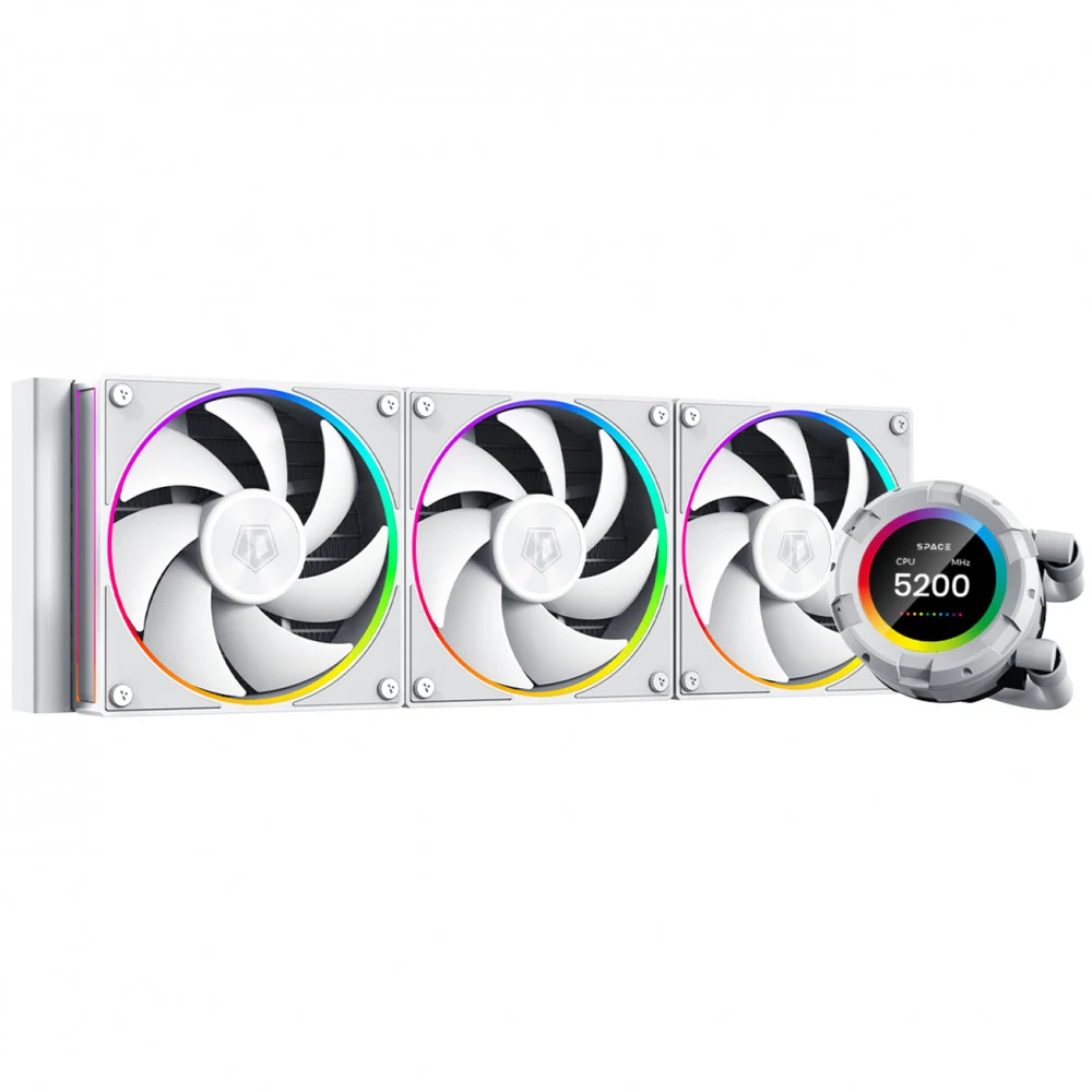 Система водяного охлаждения ID-Cooling SL360 ARGB Soc-AM5/AM4/1200/1700/1851 белый 4-pin 14-30dB Al+Cu LCD 350W Ret (SL360 WHITE) [SL360 WHITE]
