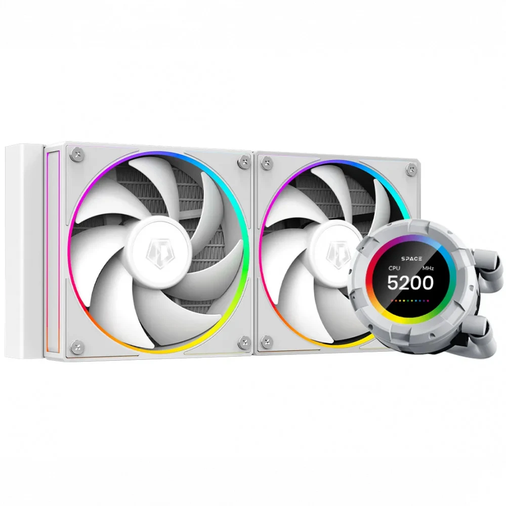 Вентилятор ID-Cooling SL240 WHITE /LCD SCREEN /300W /all Intel /all AMD