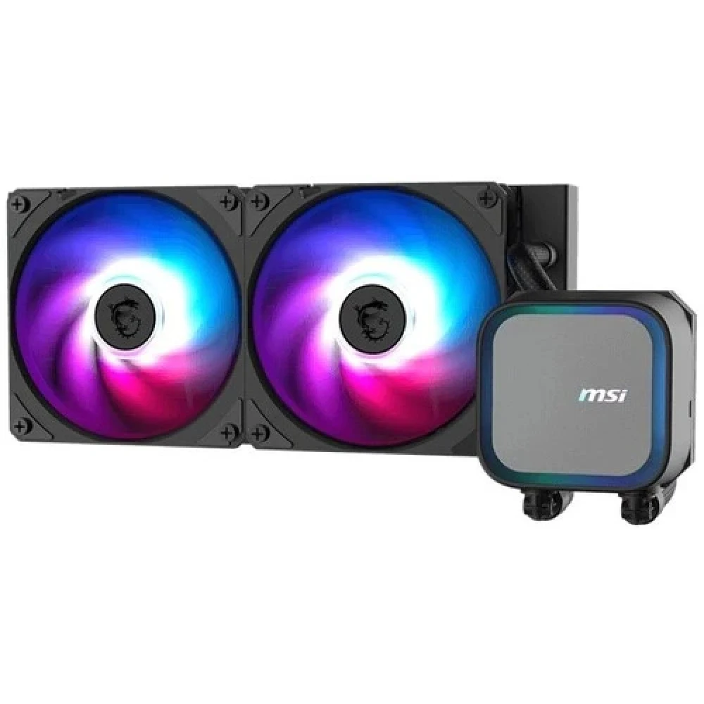 Водяное охлаждение для CPU MSI MAG CORELIQUID A13 240, 1700/1851/AM4/AM5, ARGB, Fan 2x120mm, Черный
