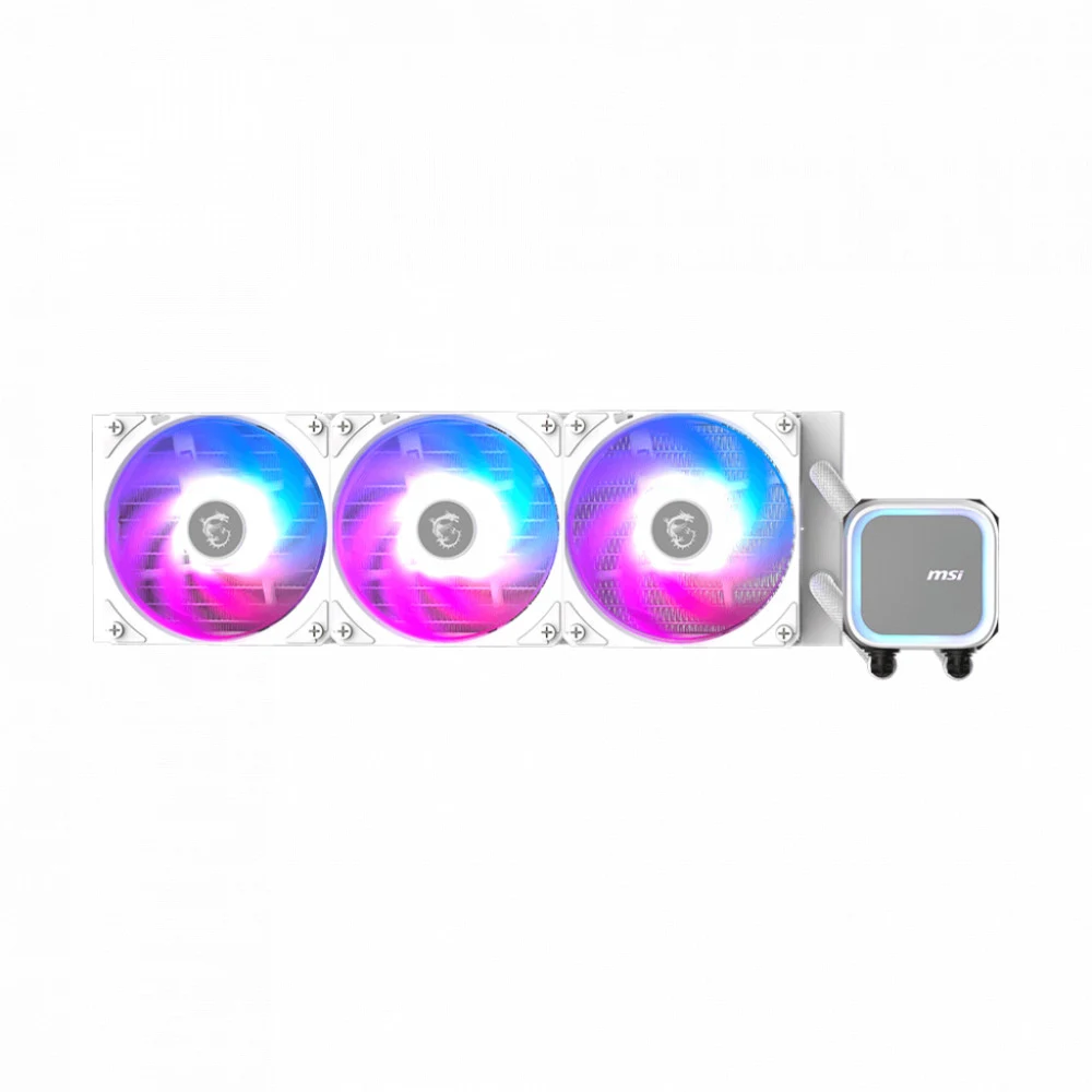 СЖО MSI MAG CoreLiquid A13 360 White, S1700/1851/AM4/AM5,250W, 3x12cm, 4pin+3pin, Al+Cu, 500-2000rpm