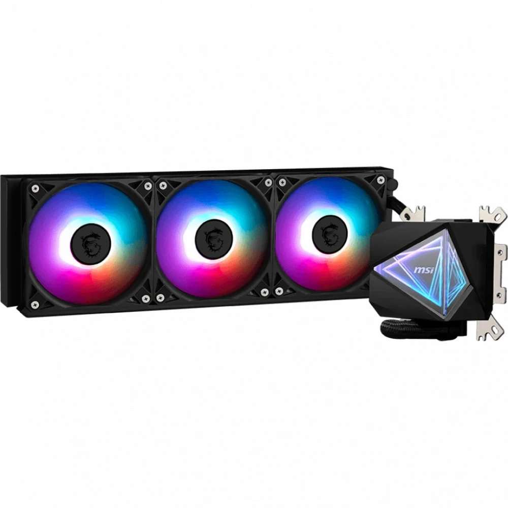 СЖО MSI MAG CoreLiquid I360, S115X/1700/1851/AM4/AM5, 325W, 3x12cm, 4pin+3pin, Al+Cu, 70.7 CFM