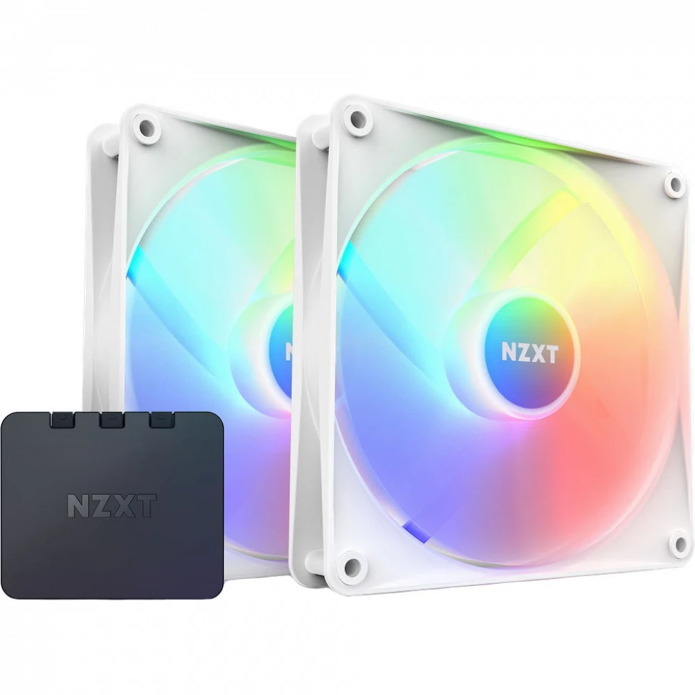 Комплект кулеров для компьютерного корпуса, NZXT, F140 RGB Core, RF-C14DF-W1, RGB LED, 500-1800 об/мин, 78.86 CFM, 33.88 dB(A), 4-pin PWM, 140 x 140 x 26мм, Белый
