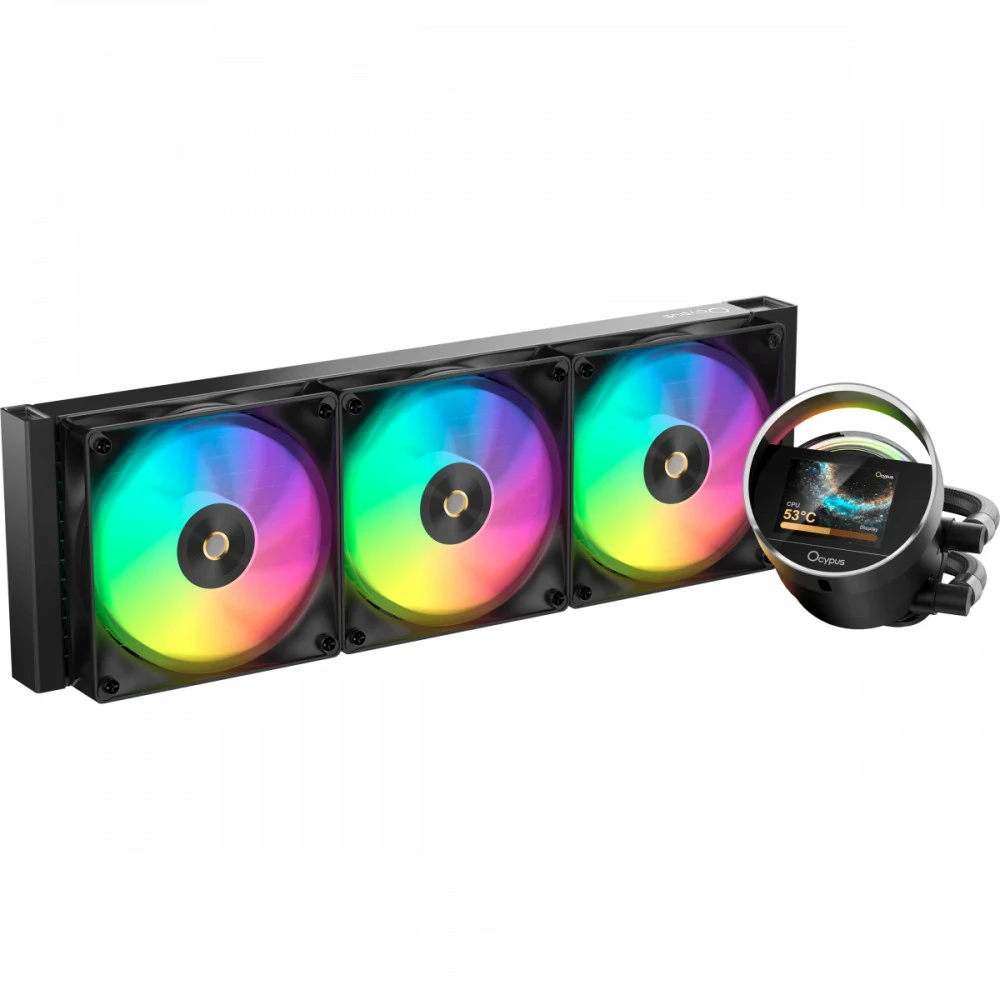 Система жидкостного охлаждения/ Water Cooling System Ocypus Sigma L36 BK ARGB (300W, 360mm, LED, Black, ARGB/ Fans: 3x120mm, 73CFM, 2000RPM/ Pump height 99mm, 27dBA, 3100RPM, Rad thickness 27mm/ S: