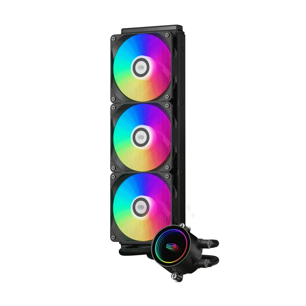 Водяное охлаждение для CPU PCCooler DA360 ARGB BK TDP 300W, 3x120mm ARGB Fans, 4-pin PWM, LGA Intel 115X/1200/1700/1851/20XX, AMD AM4/AM5 Black DA360 ARGB BK