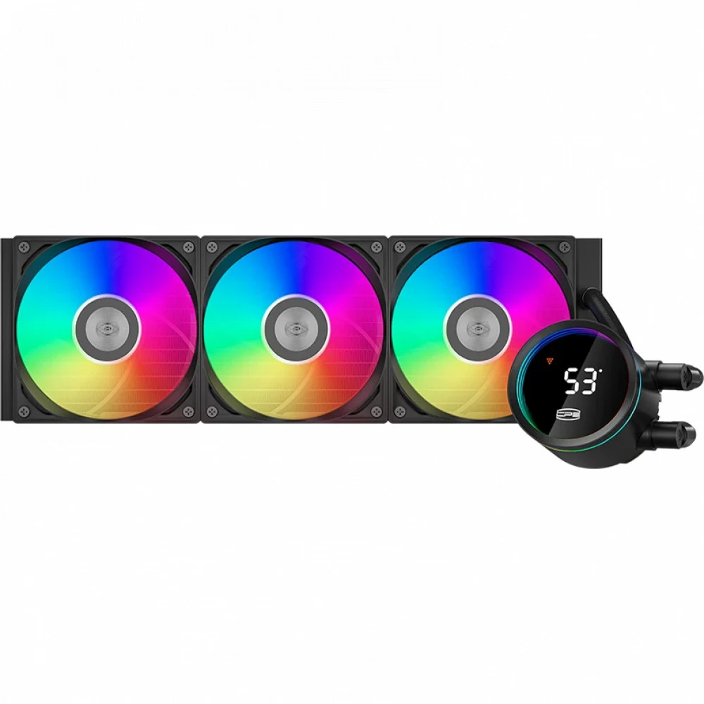 Система водяного охлаждения PcCooler DA360 Pro Digital BK ARGB Soc-AM5/AM4/1200/1700/1851 черный 4-pin Al LCD 300W Ret (DA360PRO-BKAWXL-GL)