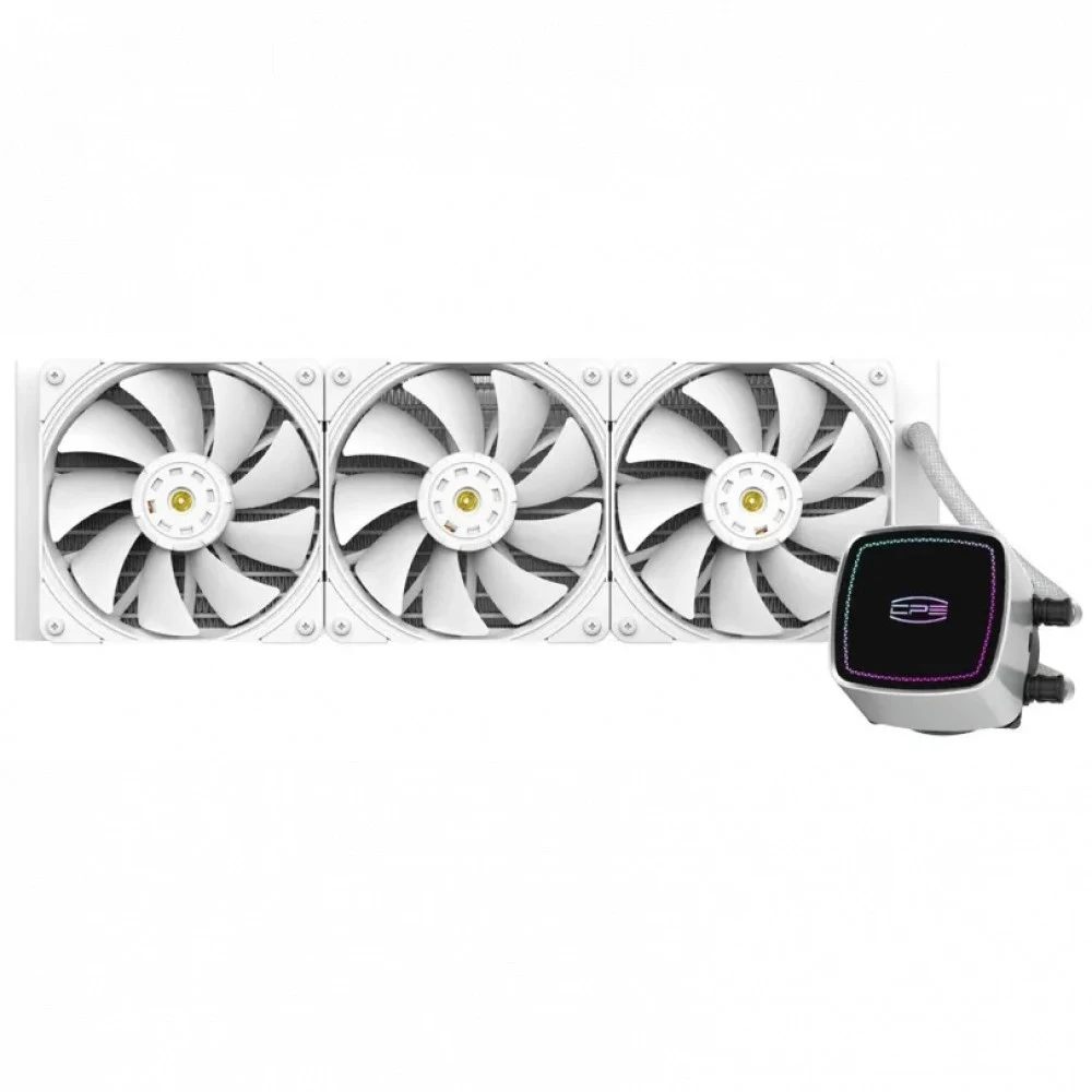 Система охлаждения/ Water Cooling System PCCooler DE360 Pro WH (300W, 360mm, White, ARGB Pump, Fans: 3x120mm, 86.73CFM, 32dBA, 2200RPM/ Pump height 57mm, 28dBA, 3200RPM, Rad thickness 27mm/ S: 1851,