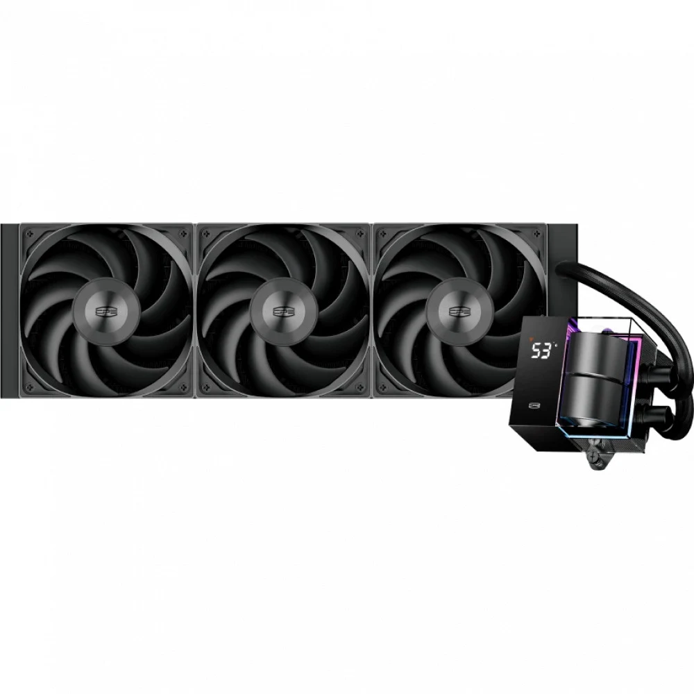 Система водяного охлаждения PcCooler DS360 BK Soc-AM5/AM4/1200/1700/1851 черный 4-pin Al LCD 300W Ret (DS360-BKNWXX-GL)