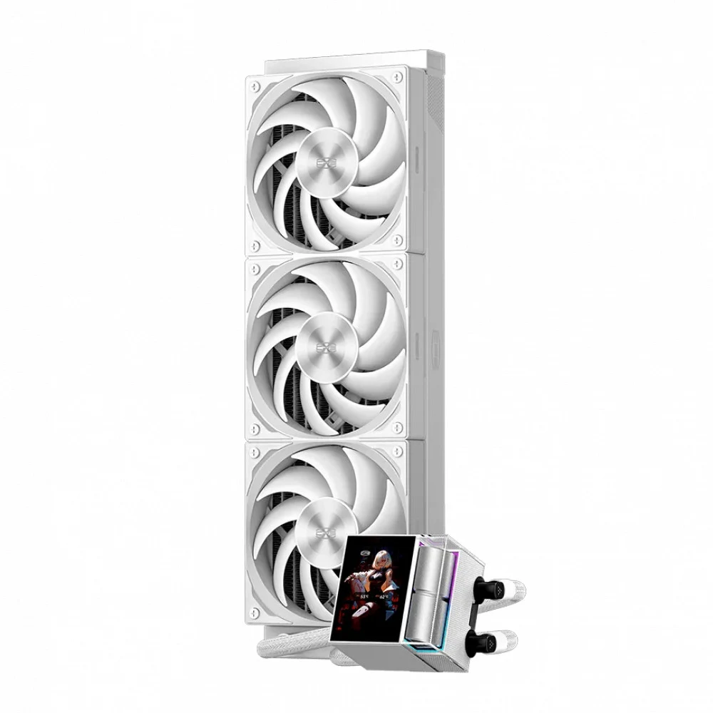 Система охлаждения/ Water Cooling System PCCooler DS360 Display WH (310W, 360mm, LED, White, ARGB Pump/ Fans: 3x120mm, 90.56CFM, 39.8dBA, 2500RPM/ Pump height 65mm, 15dBA, 2600RPM, Rad thickness 27m