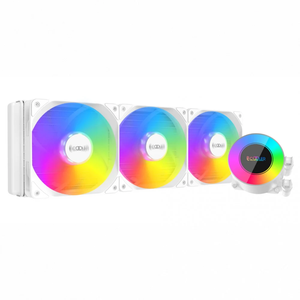 Водяное охлаждение для CPU PCCooler GI-CL360 ARGB TDP 350W 3-pin 1000-2000RPM± 10% 16dBA LGA1151/1150/1155/2066/2011/1366/AM4/AM3+/AM3/AM2+/AM2/FM2+/FM2/FM1 White GI-CL360 ARGB