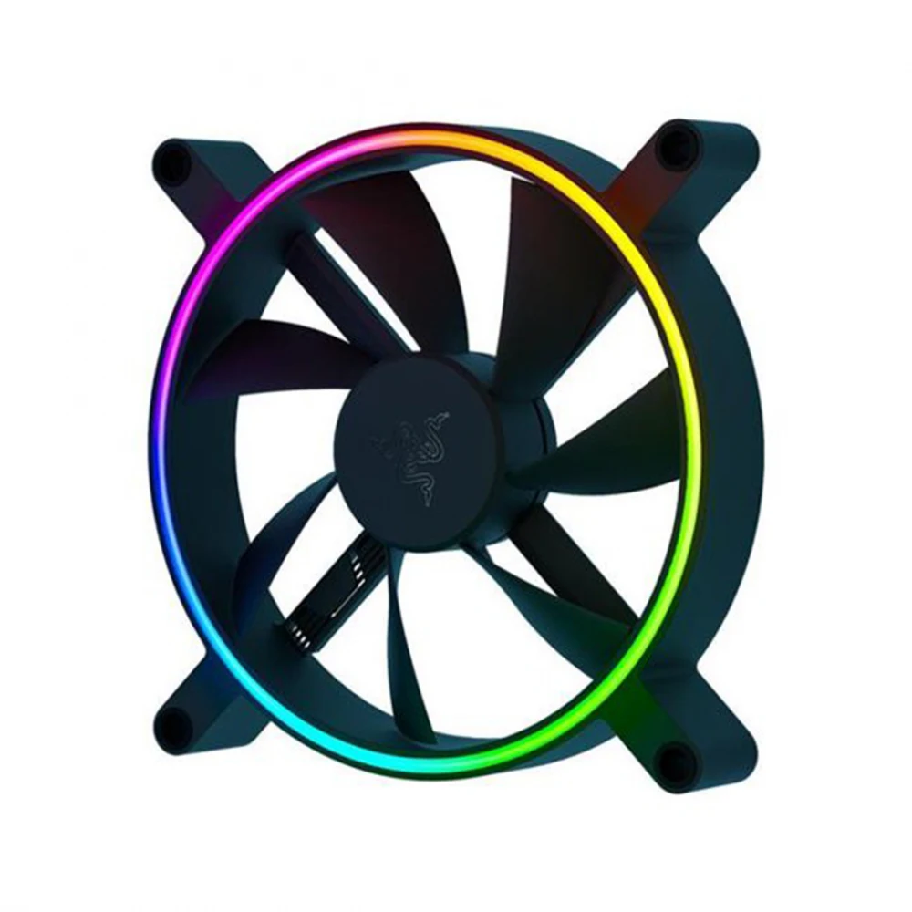 Кулер для компьютерного корпуса, Razer, Kunai Chroma 140MM aRGB LED PWM Performance Fan - 1 Fan, RC21-01800200-R3M1, Вентилятор 140мм, время работы 60 000 часов, Подсветка ARGB, 182 гр, Габариты 120