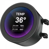 Водяное охлаждение для процессора/ Water Cooling System SAMA Q70 Black (360mm, LED temp., Black, ARGB/ Fans: 3x120mm, 86CFM, 30dBA, 2600RPM/ Pump height 64mm, 30dBA, 2800RPM, Rad thickness 27mm/ S: