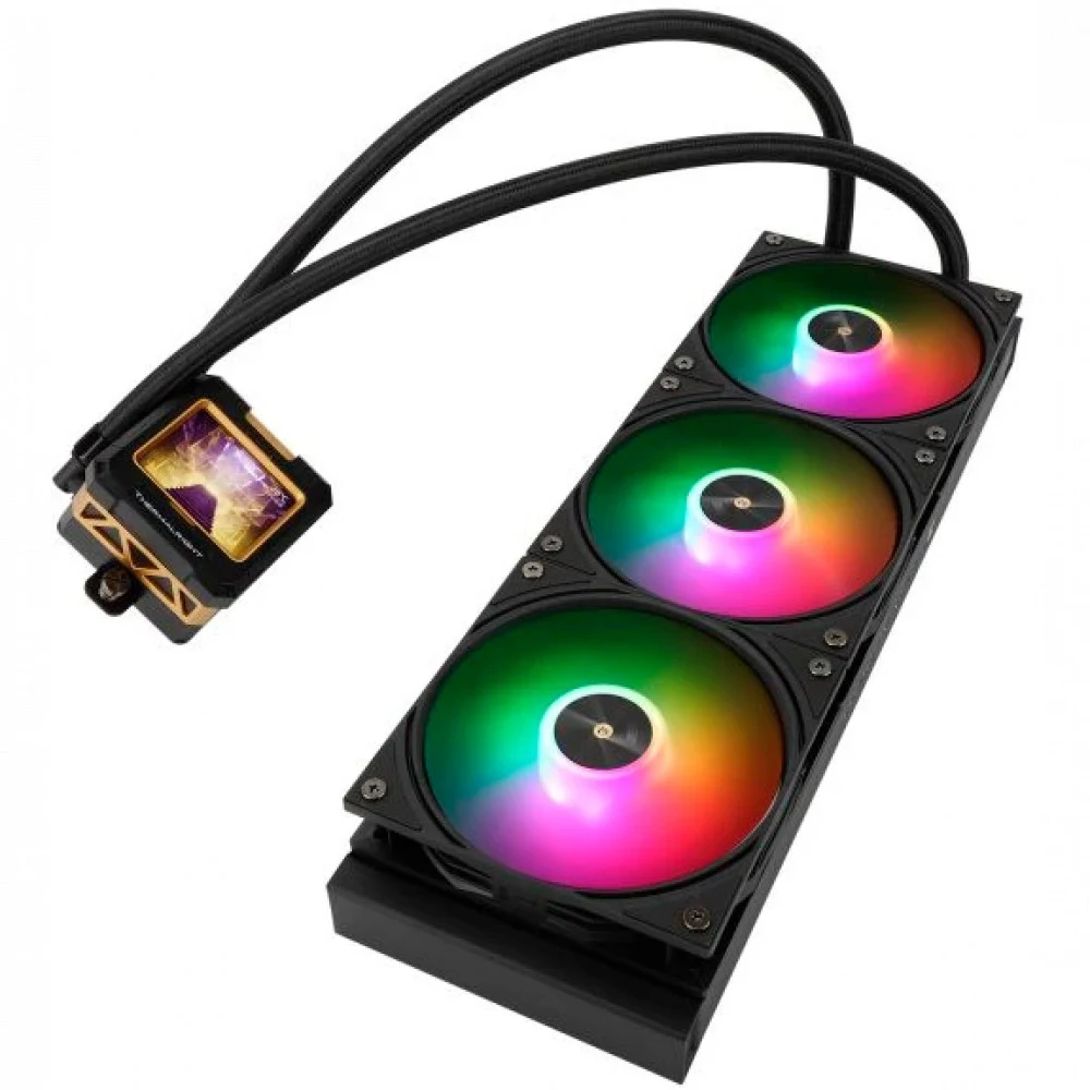 Водяное охлаждение для процессора/ Water Cooling System Thermalright Frozen Warframe 360 Black Argb (360mm, Black, ARGB/ Fans: 3x120mm, 70.84CFM, 29.8dBA, 2000RPM/ Pump height 60mm, 23dBA, 3000RPM,
