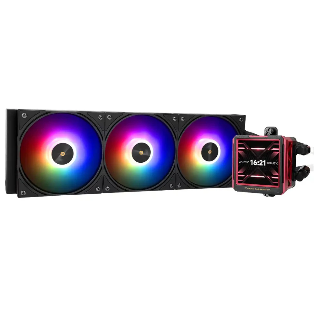 Водяное охлаждение для процессора/ Water Cooling System Thermalright Frozen Warframe 360 Ultra Black Argb (360mm, Black, ARGB/ Fans: 3x120mm, 70.84CFM, 22.1dBA, 2000RPM/ Pump height 60mm, 23dBA, 300