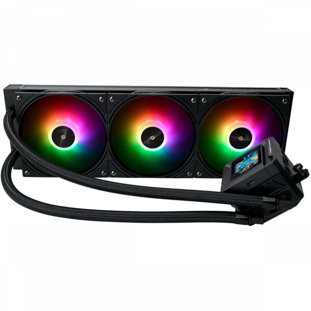 Водяное охлаждение для процессора/ Water Cooling System Thermalright Frozen Warframe SE 360 ARGB Black (360mm, LED temp., Black, ARGB/ Fans: 3x120mm, 70.84CFM, 29.8dBA, 2000RPM/ Pump height 59mm, Ra