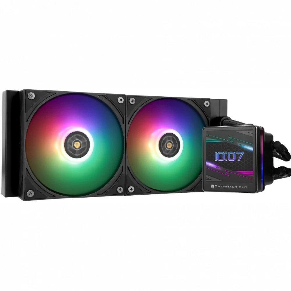 Водяное охлаждение для процессора/ Water Cooling System Thermalright Grand Vision 240 (240mm, LED, Black, ARGB/ Fans: 2x120mm, 80.45CFM, 29.4dBA, 2150RPM/ Pump height 72.5mm, 6400RPM, Rad thickness