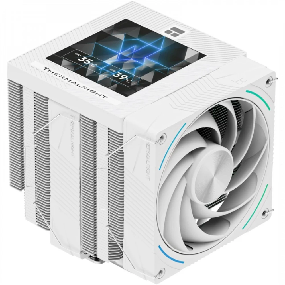 Кулер для процессора/ CPU Cooler Thermalright Phantom Spirit 120 Vision SNOW (4-pin PWM, LED, 160mm, Ni/CU, 7x6mm, ARGB, 2x120mm, 92CFM, 36dBA, 2150RPM, S: 1851, 1700, 1200, 115X, AM5, AM4, white)