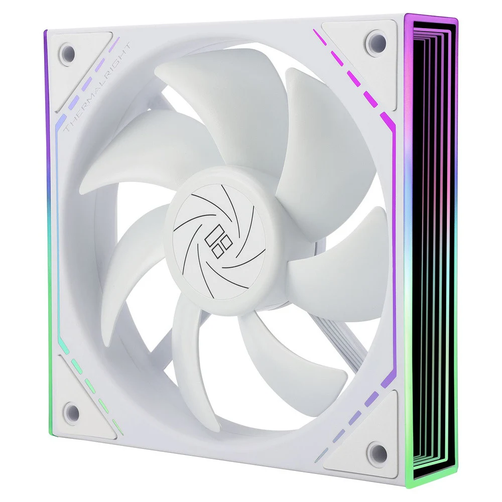 Кулер для корпуса/ Case Cooler Thermalright TL-M12W (120x124x25mm, 4-pin PWM, ARGB, 47.6CFM, 23.2dBA, 1500RPM, White)