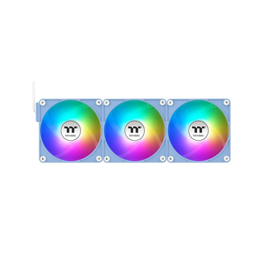 Кулер для компьютерного корпуса, Thermaltake, CT140 ARGB Sync PC Cooling Fan Hydrangea Blue (3 pack), CL-F199-PL14BU-A, ARGB 140мм вентилятор, 500 - 1800 об/мин, 32.8 dB(A), 94.95 CFM, 4pin PWM/3pin