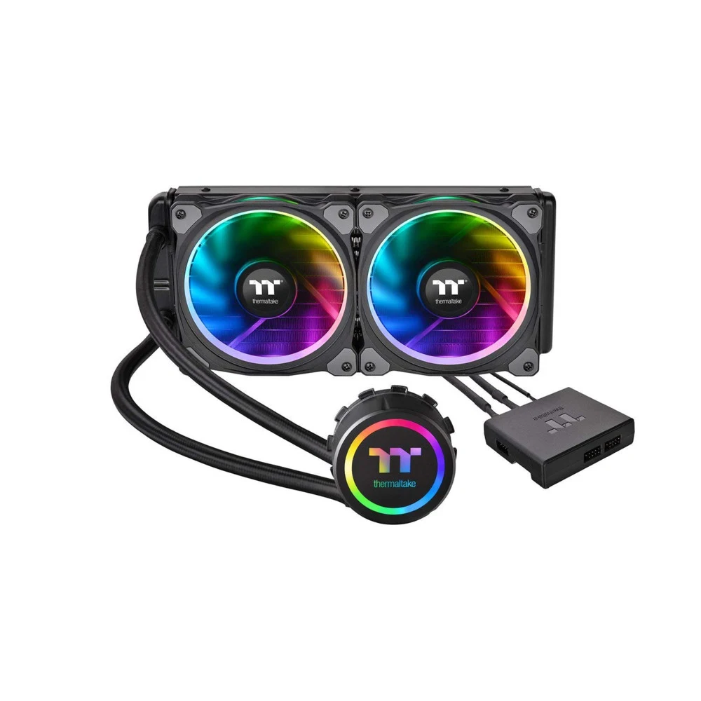 СЖО Thermaltake Floe Riing RGB 240 TT, S115X/1366/2011/2066/AM4/TR4, 2х12cm,3+4pin,500-1400rpm,25dB