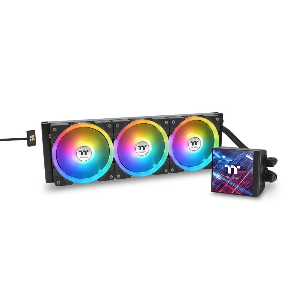 Система водяного охлаждения Thermaltake MAGFloe 360 Ultra ARGB Soc-AM5/AM4/1200/1700/1851 черный 4-pin 30.6-32.5dB Al LCD 355W Ret (CL-W432-PL12SW-A)