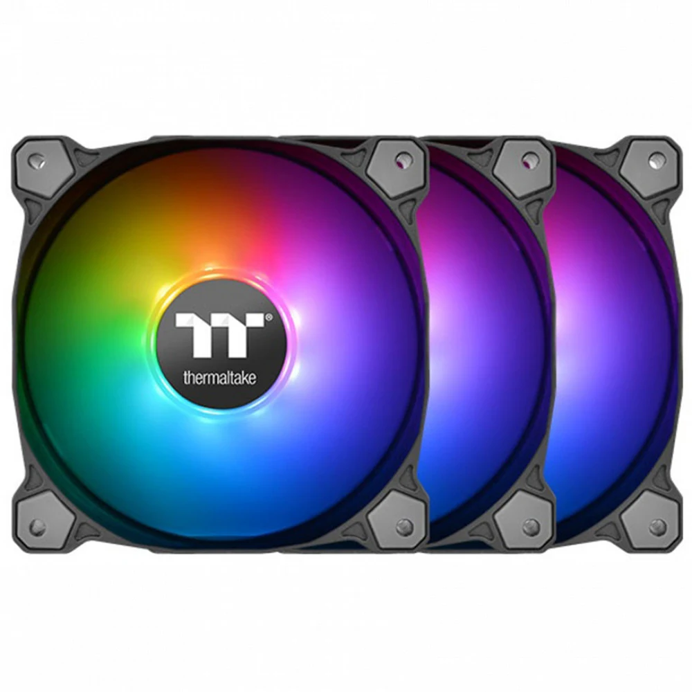 Кулер для компьютерного корпуса,Thermaltake, Pure Plus 14 RGB TT Premium Edition 3-Fan Pack, CL-F064-PL14SW-A, 140мм, 600-1500 об.мин, USB 2.0 connectors (9 Pin), Подсветка RGB 16.8 млн. цветов, Габ