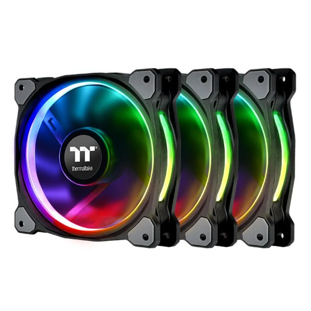 Кулер для компьютерного корпуса,Thermaltake, Riing Plus 14 RGB Radiator Fan TT Premium Edition 3-Fan Pack, CL-F056-PL14SW-A, RGB 140мм вентилятор, 800-1400 об.мин, 9 Pin, 63.19 CFM, 27.2 dB(A), 140х