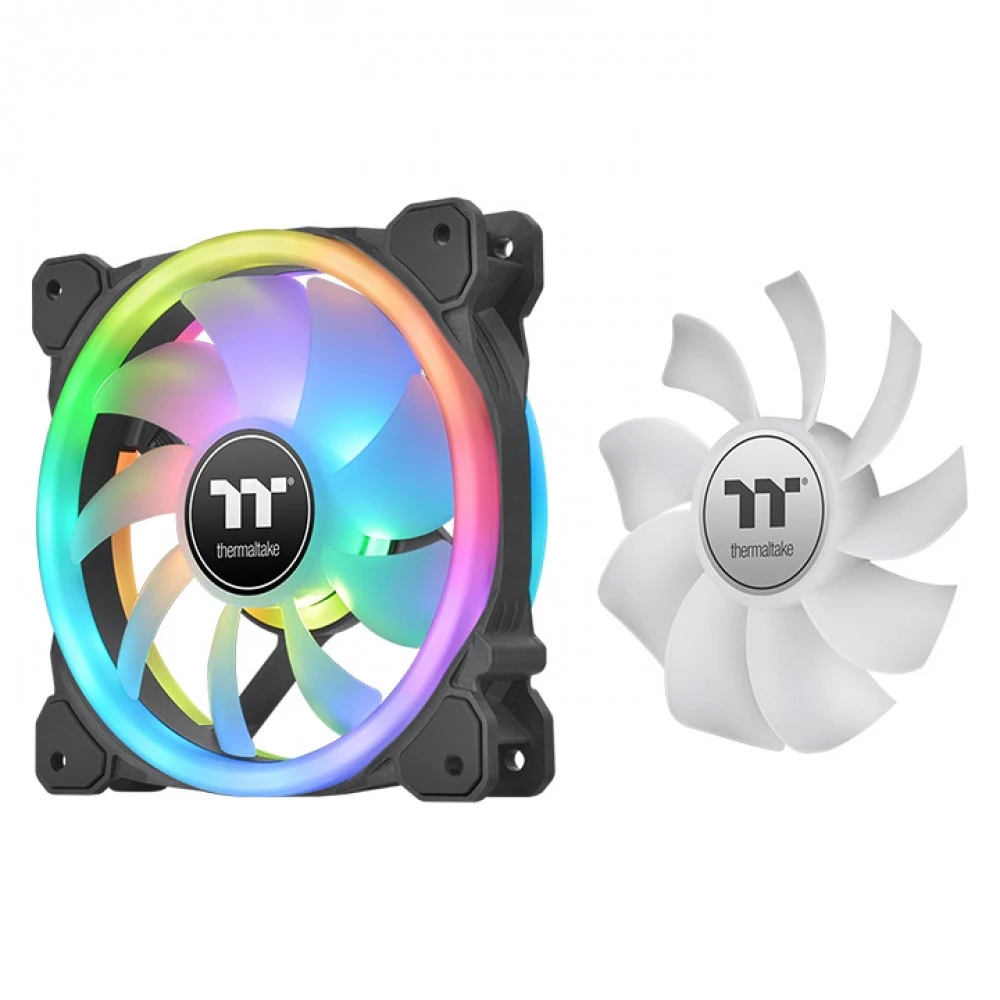 Кулер для компьютерного корпуса, Thermaltake, SWAFAN 14 RGB, CL-F138-PL14SW-A, RGB 140мм вентилятор, 500-2000 об.мин, USB 2.0 (9 Pin), 77,6 CFM, 34,5 dB(A), 140х140х25мм, Чёрный