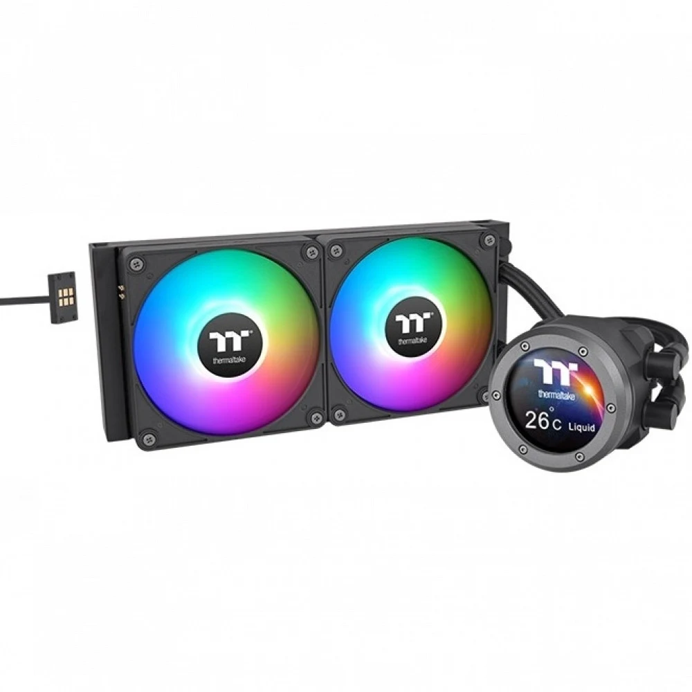 Система водяного охлаждения Thermaltake TH240 V2 Ultra EX ARGB Soc-AM5/AM4/1200/1700/1851 черный 4-pin 28.5dB Al LCD Ret (CL-W414-PL12SW-A) [CL-W414-PL12SW-A]