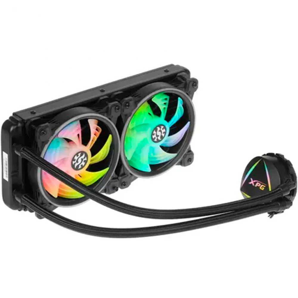 Кулер с водяным охлаждением, XPG, Levantex 240, LEVANTEX240-BKCWW, TDP 250W, Intel: LGA 1700, 1200, 115x и AMD: AM5, AM4, 2*120 ARGB, 600-2000 RPM ± 10%, 61.5 CFM, 18.17 dB(A), 4pin PWM, 272x121x27м